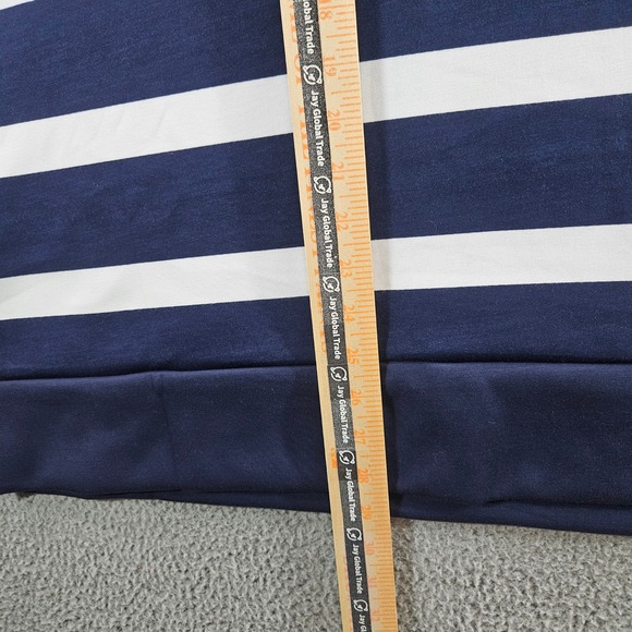 Belle by Kim Gravel Navy White Striped Quarter Zip Pullover Top XL Womens - Picture 7 of 8